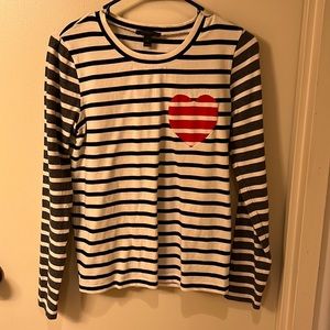 J. Crew multi-pattern long sleeve tee
